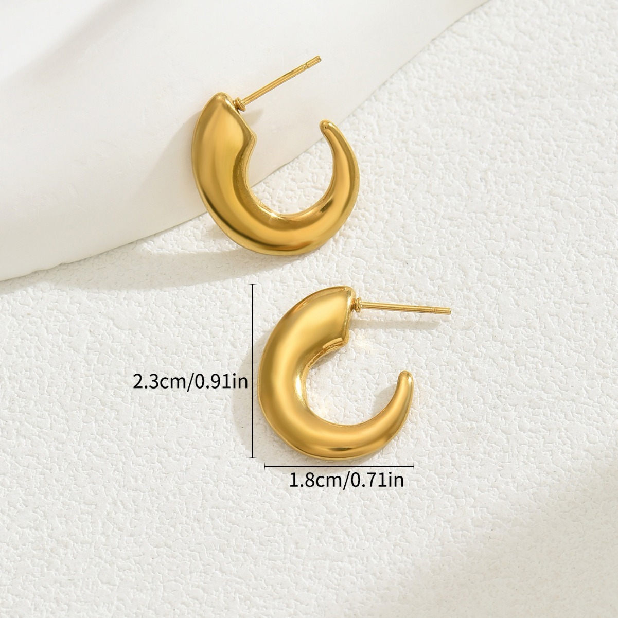 Minimalist Japanese And Korean Style C Shaped For Women Light Design High End Sense Stud Earrings Jewelry Ear Drops
