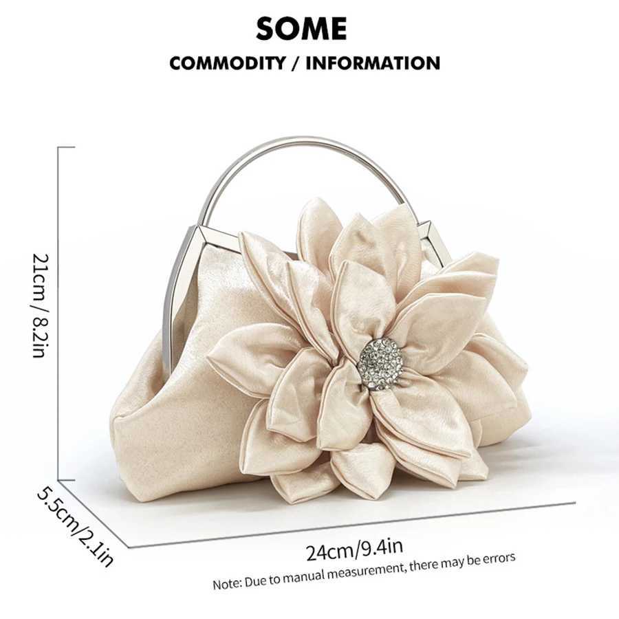 Elegant Floral Decor Evening Bag Classic Dinner Clutch Purse Formal Banquet Handbag For Wedding Party Prom M250625
