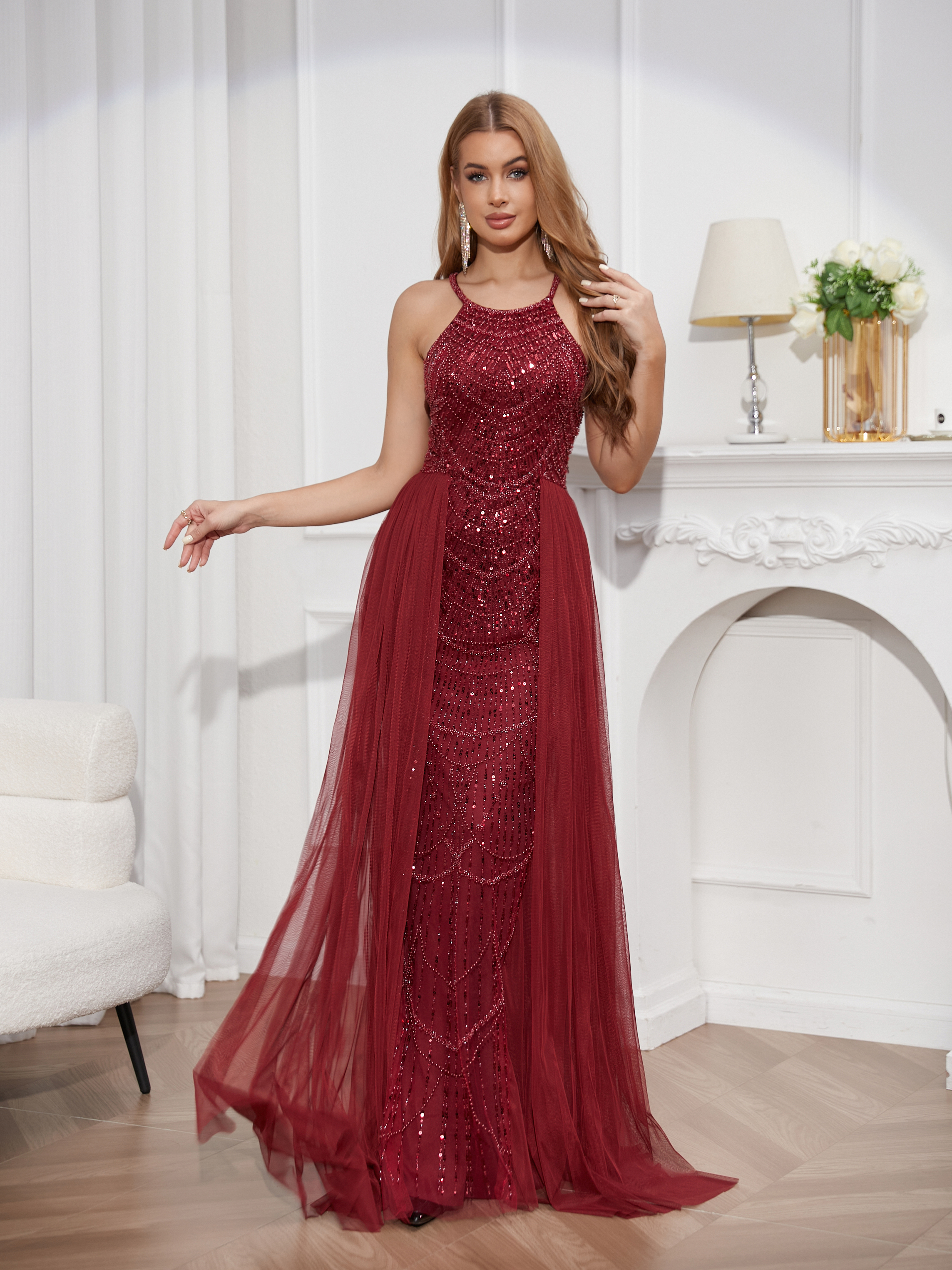 Prom Dresses The ball dress is fashionable, beaded, sexy suspender dress, elegant tulle dress and ball dress prom.
