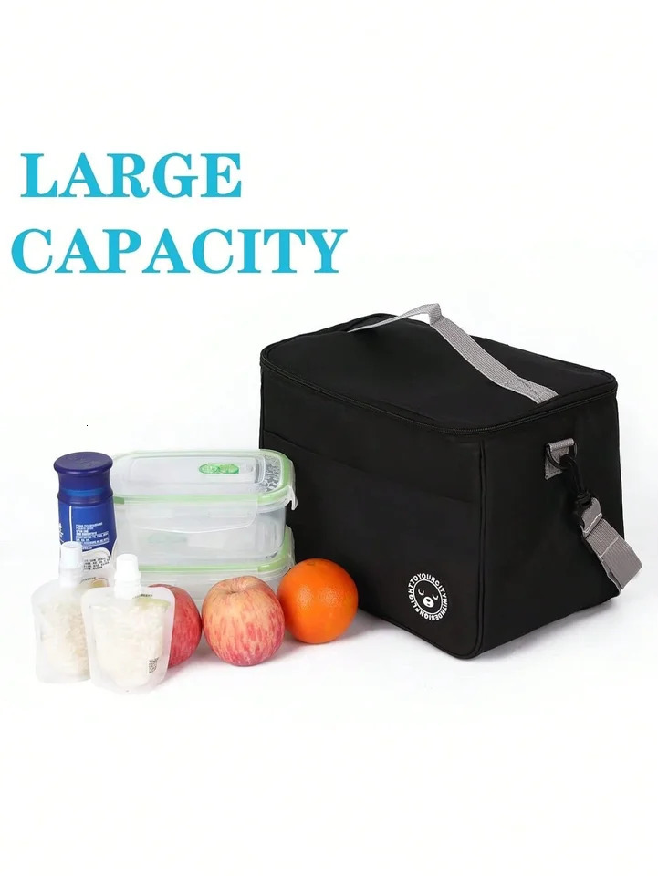 1pc Insulated Lunch Bags Thermal Bag Lunch Container Leakproof Tote Lunch Box Food Storage Bags Office Travel Insulated Case 250624
