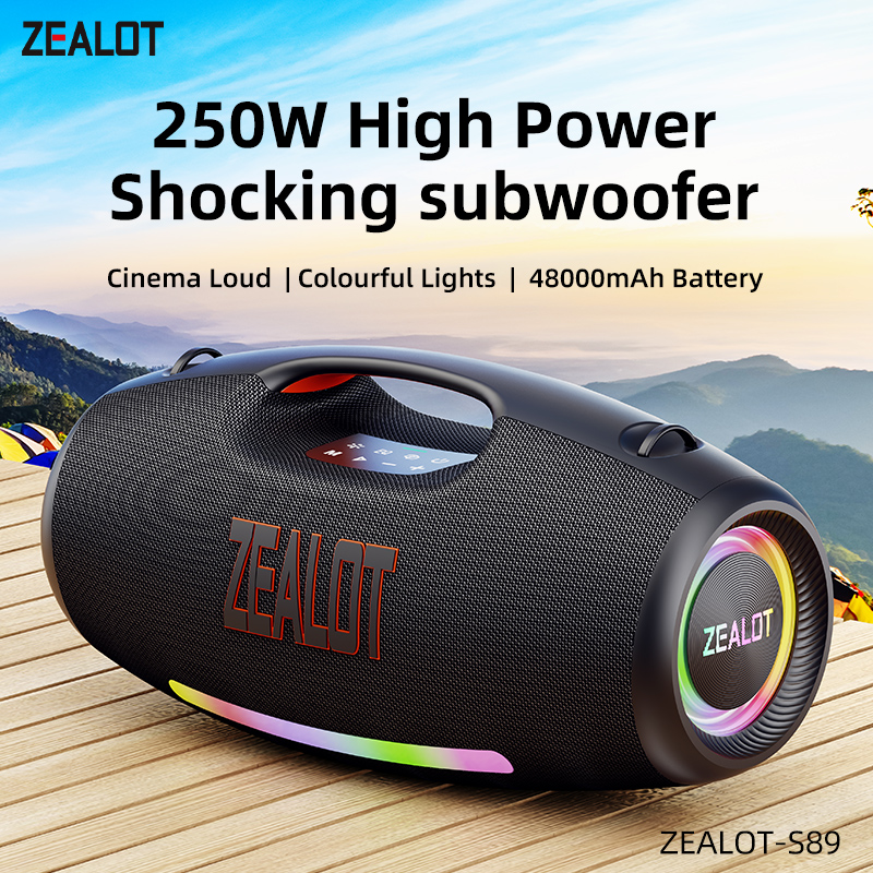 S89 Compact Waterproof Outdoor Wireless Audio System Featuring Superior Bass USB Rechargeable High-Fidelity Bluetooth Speakers