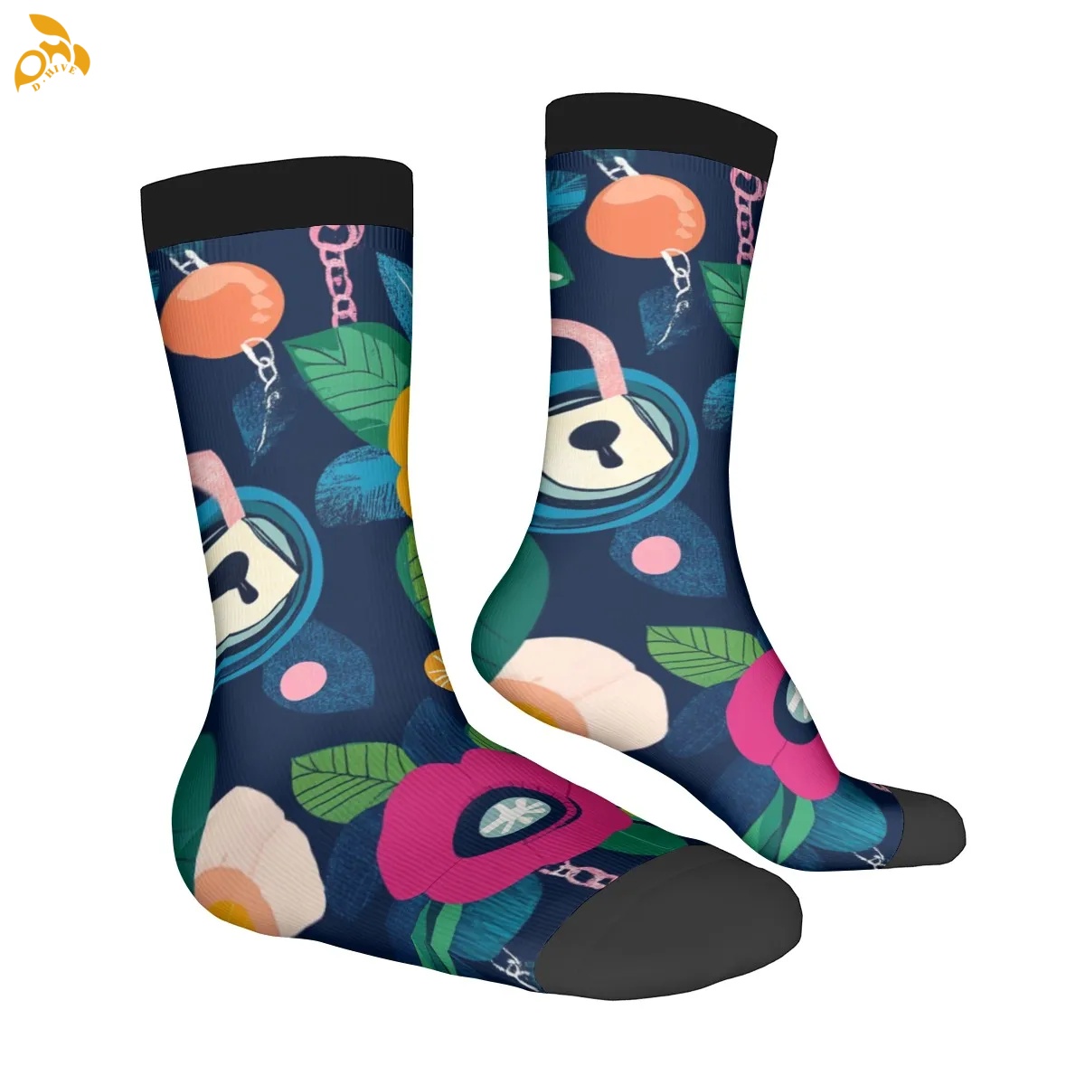 free shipping of customized breathable Contrasting color socks in the United States with exquisite patterns