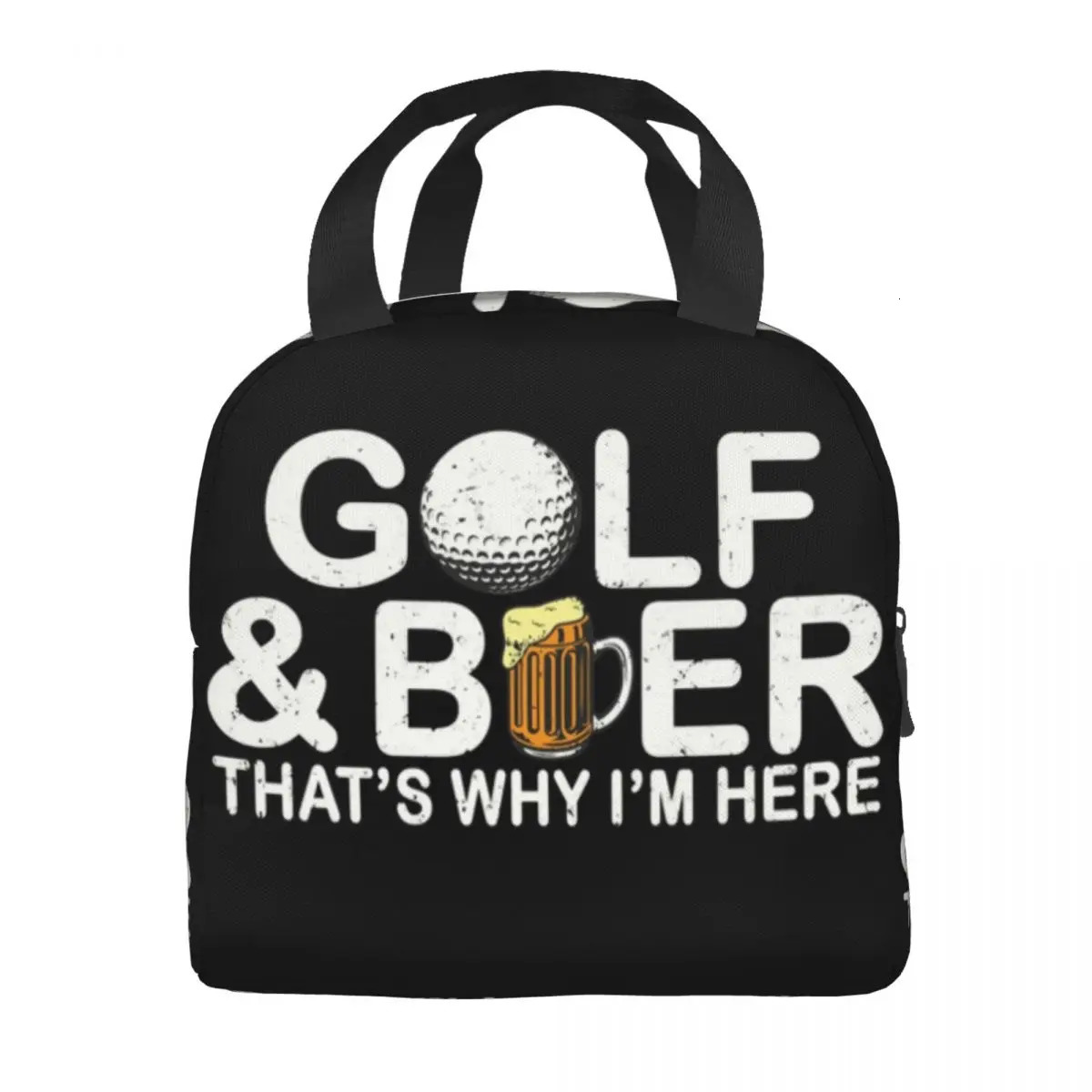 Golf And Beer Insulated Lunch Bag for Women Resuable Sports Golfing Golfer Thermal Cooler Bento Box Office Work School 250624