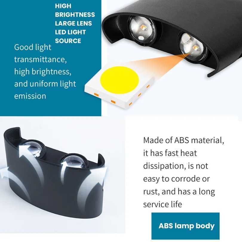 LED Wall Lamp Waterproof IP66 Indoor Outdoor Lamp Up and down glow lights Garden Lights for Living Room Hallway Bedroom Decor XJ250624