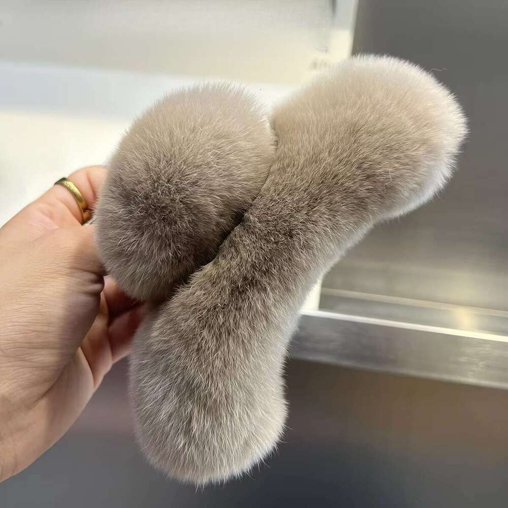 2023 Women Nice Green Real Rex Rabbit Clips Hairpin Fashion Girls Genuine Fur Hair Accessories