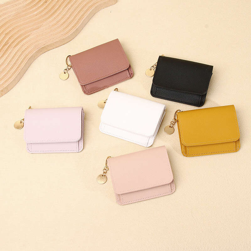 Women's Short Wallet Korean Style Ins Solid Color Simple Card Holder Student Mini Zipper Coin Purse for Women