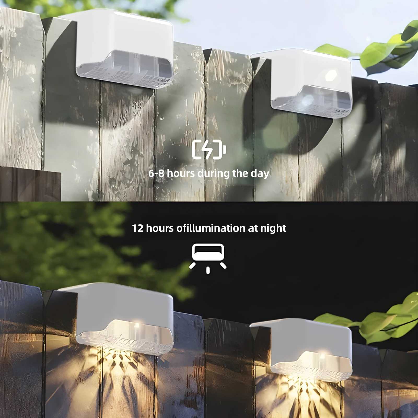 Solar Deck Lights Outdoor 16 Pack Solar Step Lights Waterproof Led Solar lights for Outdoor Stairs Step Yard and PathwayXJ250624