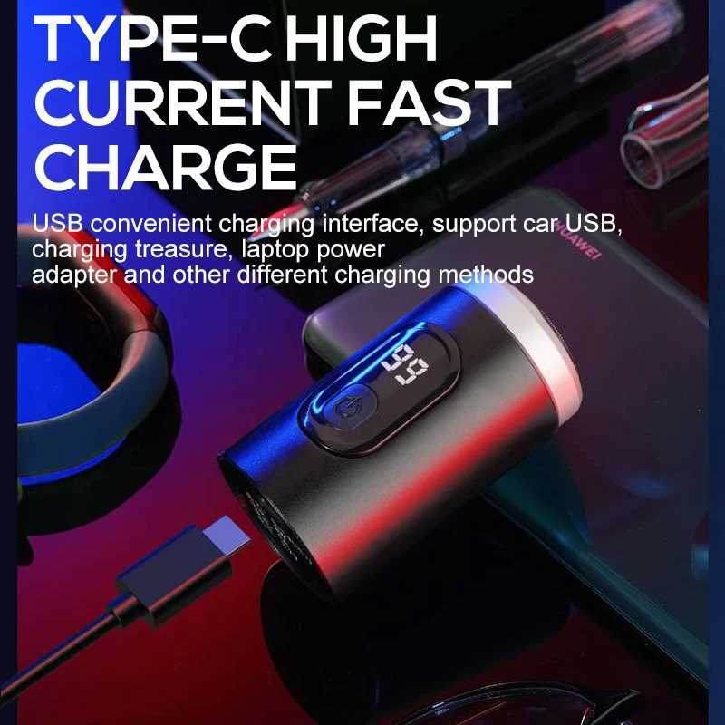 Mens Electric Shaver with LED Display Type-C Rechargeable Mini Portable Electric Shaver Long Endurance Suitable for Wet and Dry Use Razor W250625