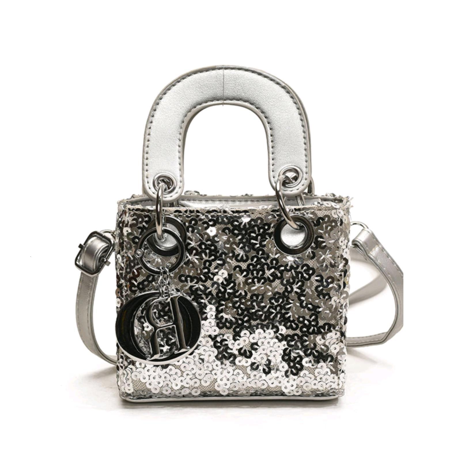 Free Shipping Designer Luxury High-end Internet Celebrity Princess Diana Bag Women's Fashion High-end Crossbody Small Bag Shiny Sequin Mini Handb