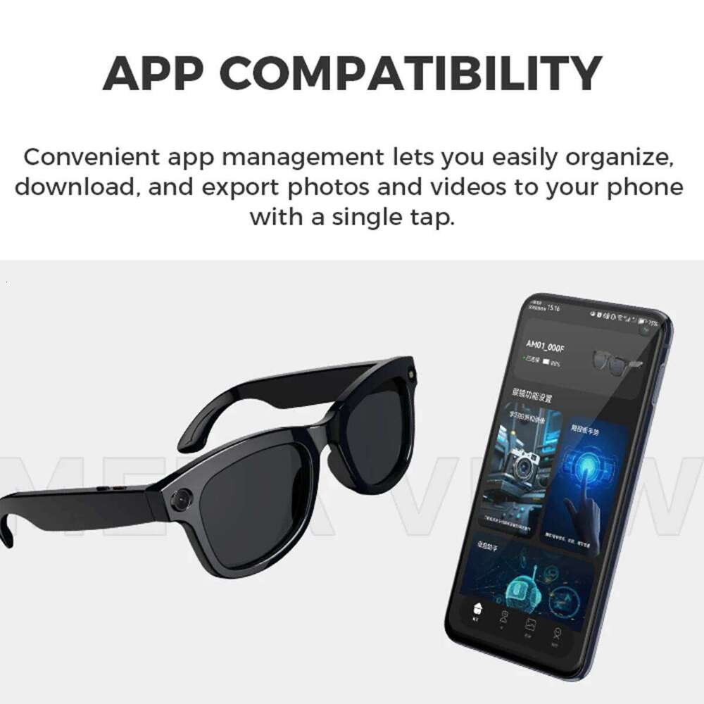 2025 New 1080P HD Camera Smart Glasses AI Translation DVR Camcorder Outdoor Sports Polarized Sunglasses Video Conference Record