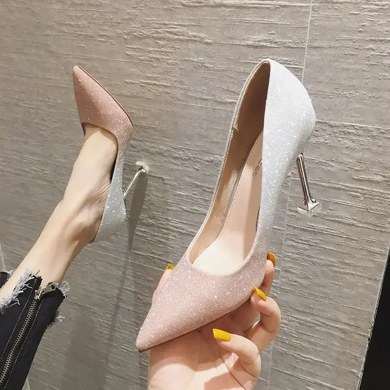 Womens Summer Footwear Wedding Bride Shoe Shoes for Woman Evening with Crystals Stilito Super High Heel Purple Rhinestone 250624