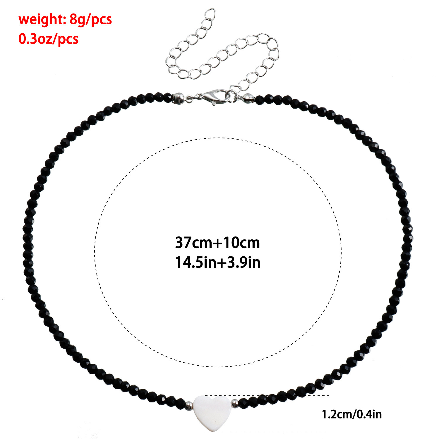 Niche Design Elegant White Water Flow Pattern Mother-of-Pearl Black Pointed Imitation Crystal Light High-End Necklace for Women Jewelry for Women