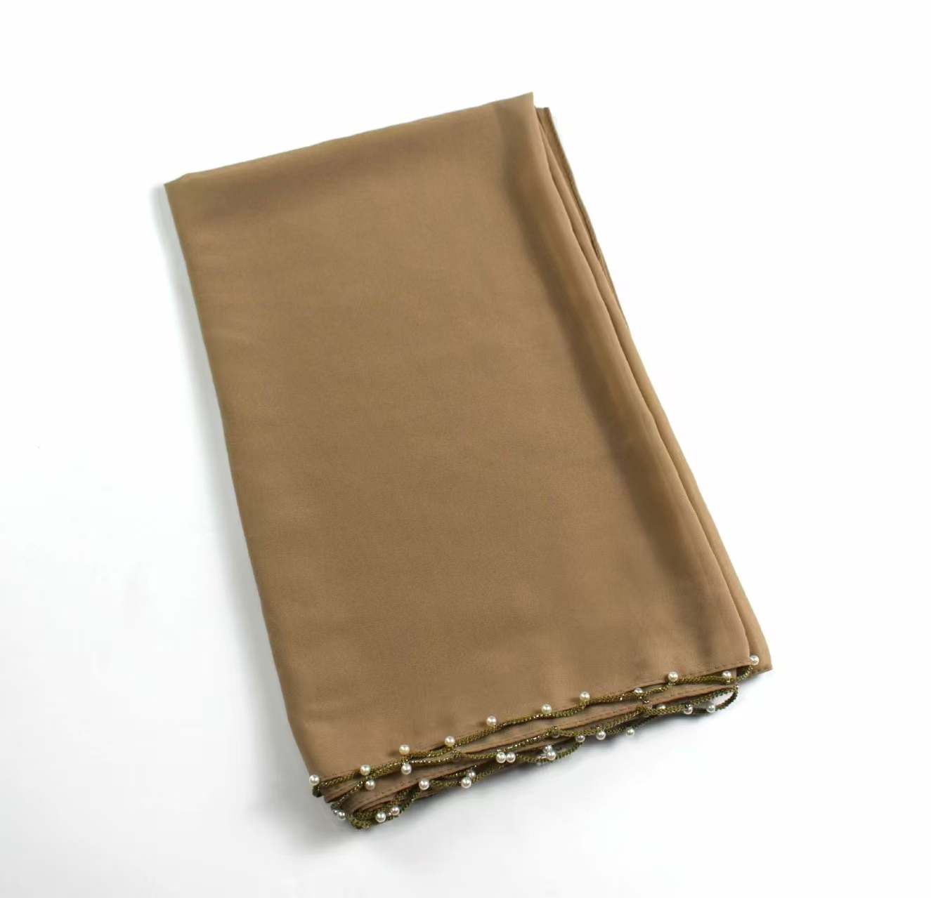 T1066 New Chiffon Wave Edge Beaded Long Scarf Middle East Turban Malay Scarf