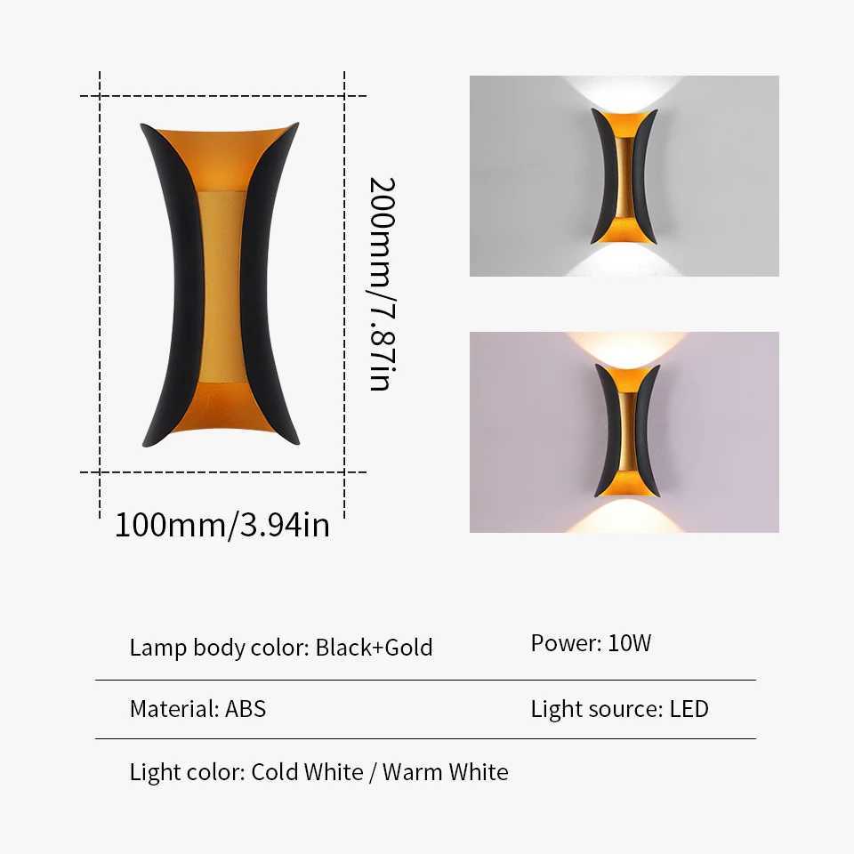 LED Wall Light Outdoor 10W Waterproof ABS IP54 Porch Garden Wall Lamp Indoor Bedroom Bedside Decoration Lighting Lamp Black XJ250624