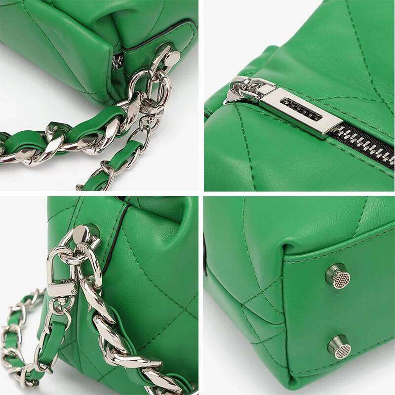 Luxurious Design Bags 2022 New Fashion Shoulder Messenger Bag Soft Cow Leather Ladies Small Square Handbag Women's Casual Chains Pack