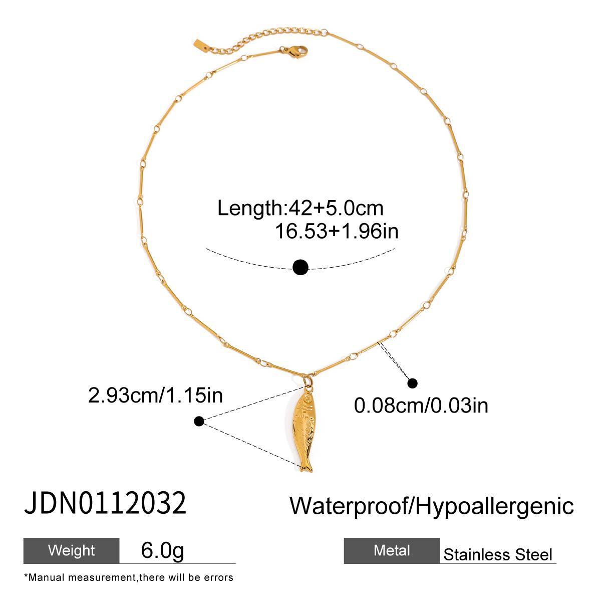 Jedding Stainless Necklace Simple High-end Feel Sand Beach Ocean Pendant Titanium Steel Non-fading Jewelry