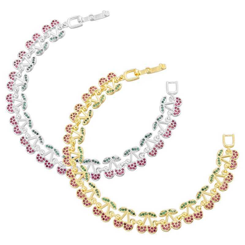 ZHUKOU Korea Fashion Red Zirconia Bracelet Wens Dopamine Style Jewelry Party Accessories VL639 X250625