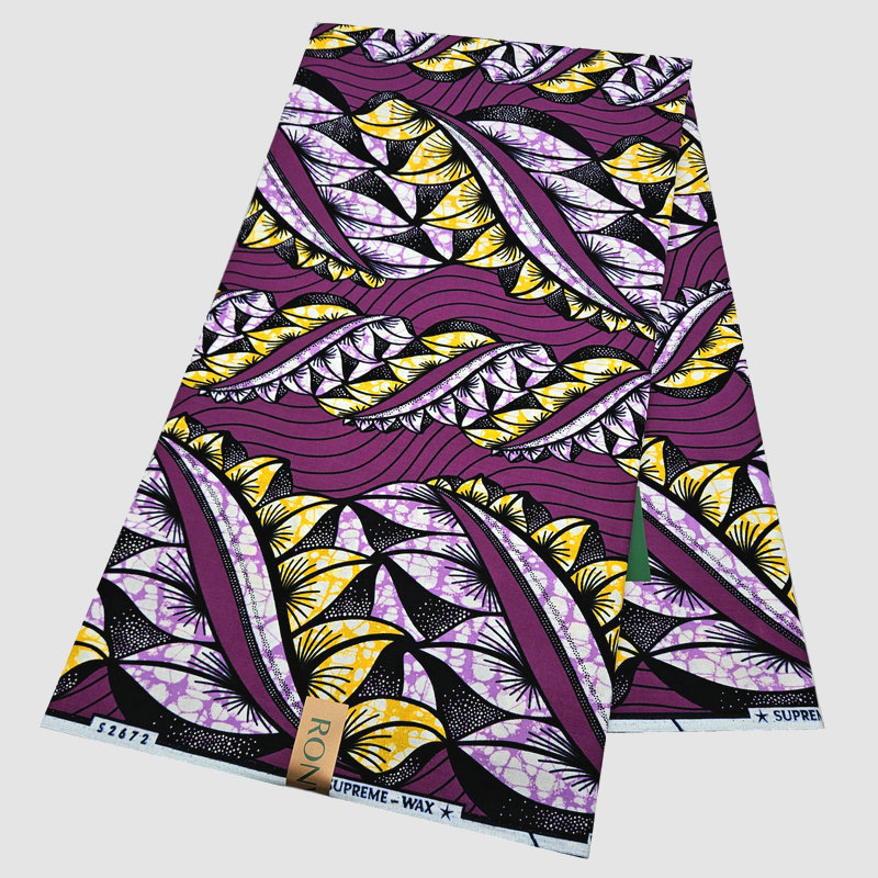 Fashionable Super Dutch Wax Hollandaise Printed Fabric, 100% Cotton Material, soft and comfortable, 6 Yards Per Piece