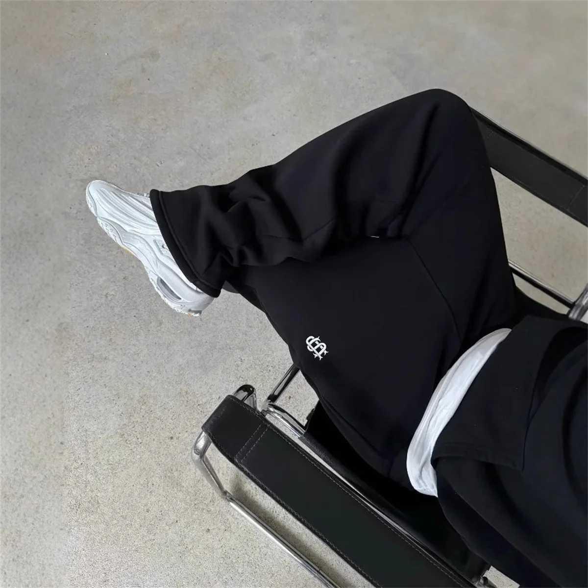 Casual Embroidery Slim Straight Pants Y2k Street Solid Color Sport Pants 2025 Fashion Harajuku Women Couple Tracksuit Leg Pants X250625