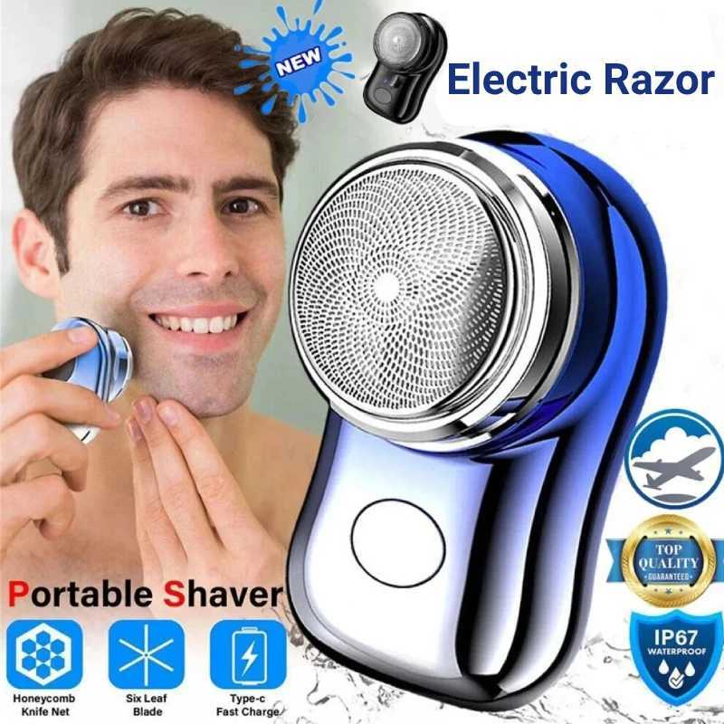 Electric Shaver Mini Portable Razor for Beard | Mens Portable Waterproof Electric Travel Shaver Razor W250625