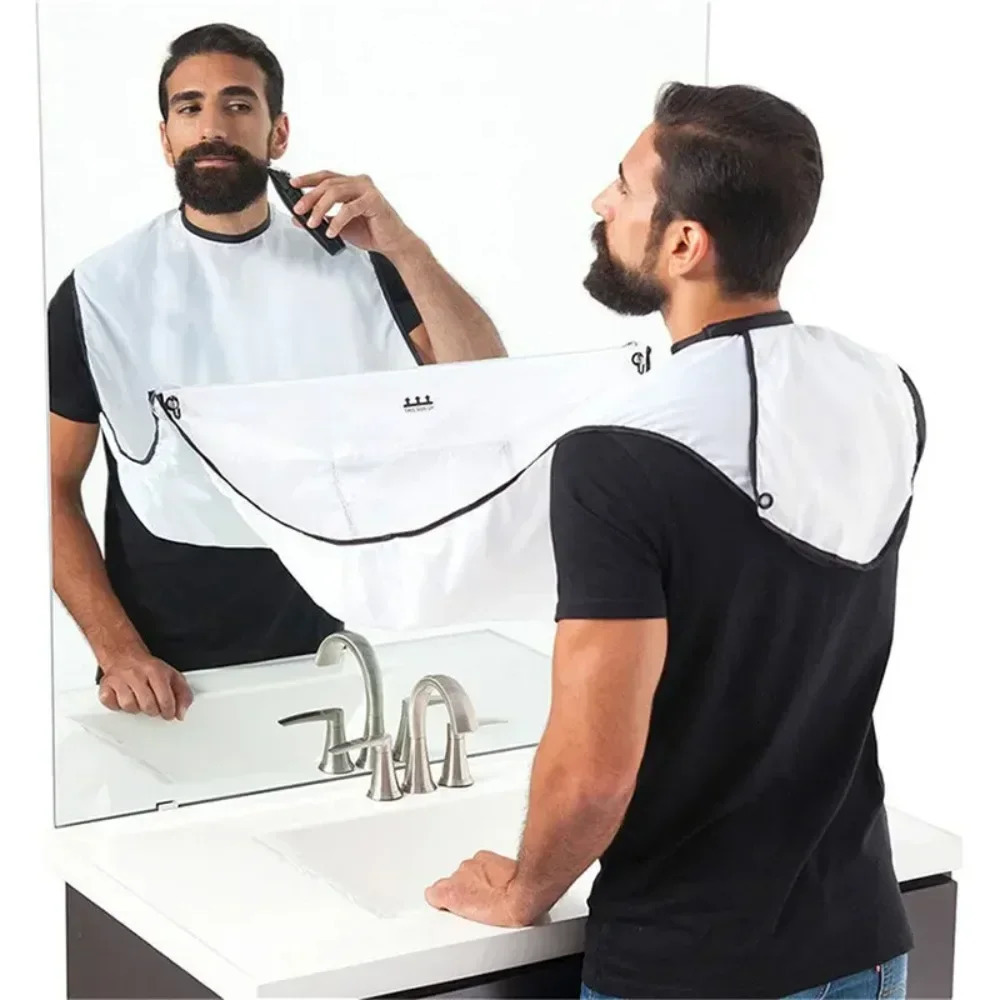 1pc Waterproof Shaving Apron Beard Collector Hair Catcher Men Beard Trimming Cape with Suction Cups Bathroom Hairdressing Tools 250625