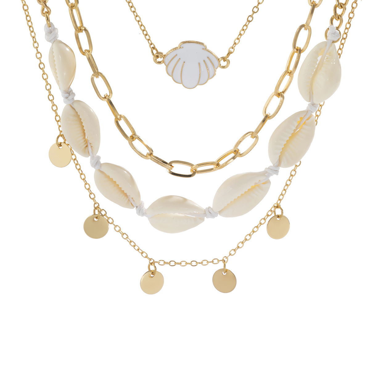 Jewelry Imitation Pearl Beach Mermaid Pendant Starfish Shell Vacation Necklace