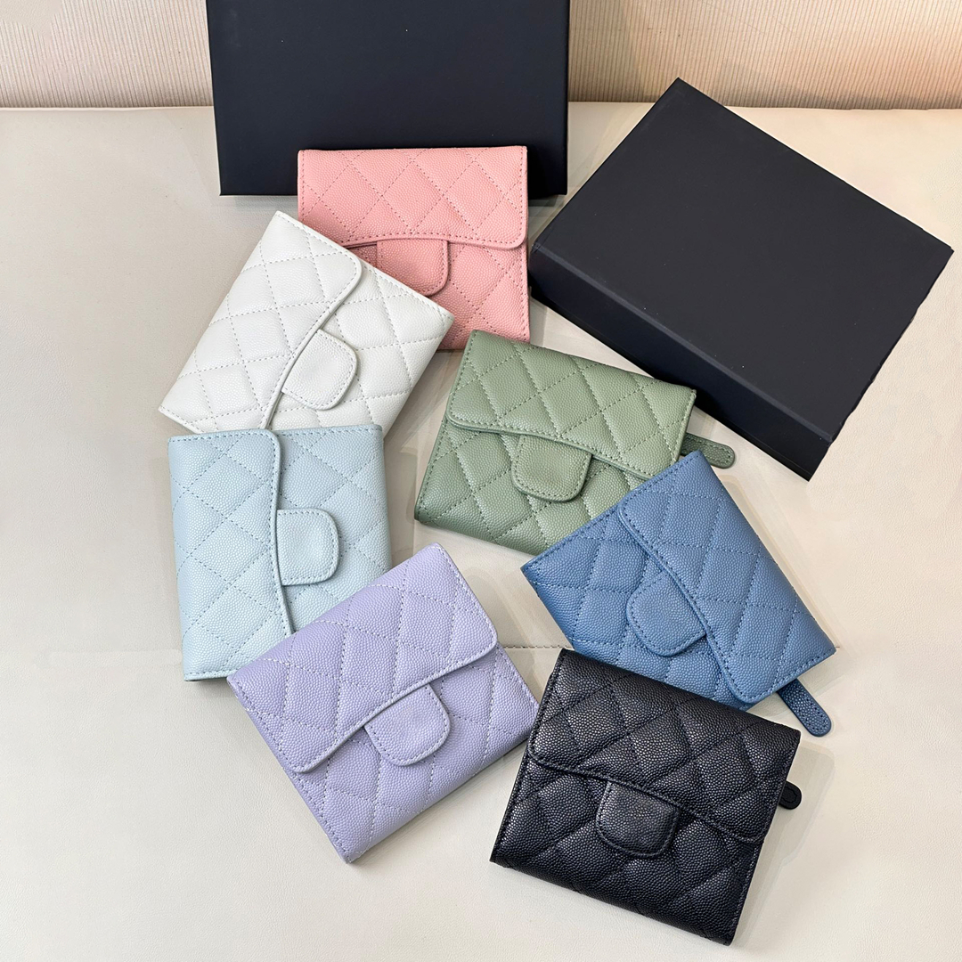 Ladies' three fold wallet designer wallet card holder Made of high-quality sheepskin and cowhide Provide multiple color options Suitable for daily dressing 0027