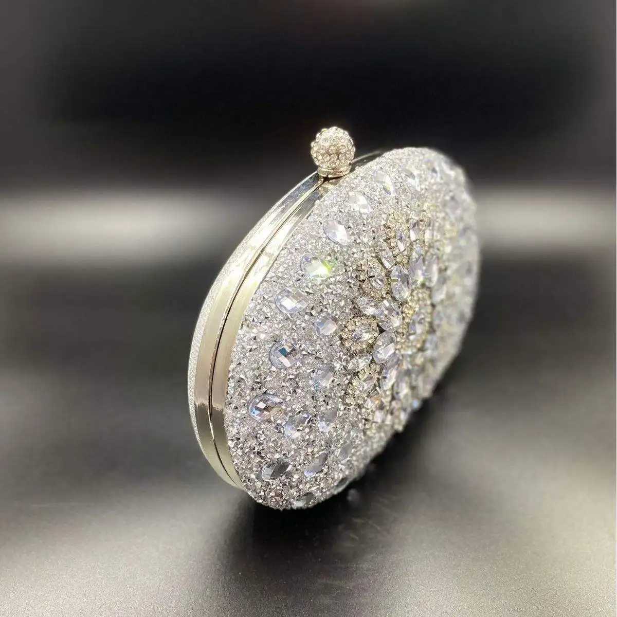 Fashionable Shell diamonds bag birthday wedding Handbag Rhinestone Clutch Bags Sequin and Diamond Sunflower Evening Party Bag M250625