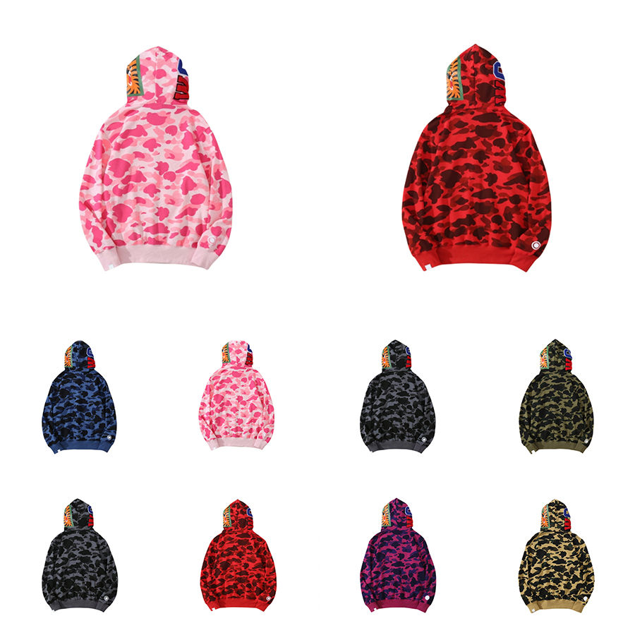 Men's shorts designer hoodie mens women Camouflage jacket Jogger Zipper Shark japanese fashion sportwear Brand hooded sweatshirt tracksuit