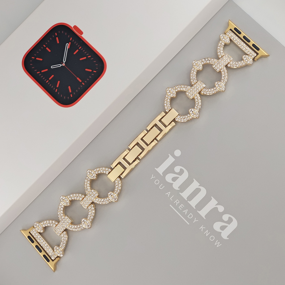 Luxury Premium Design Diamond Inlaid Metal Watch Band for Apple iWatch Series 1-8