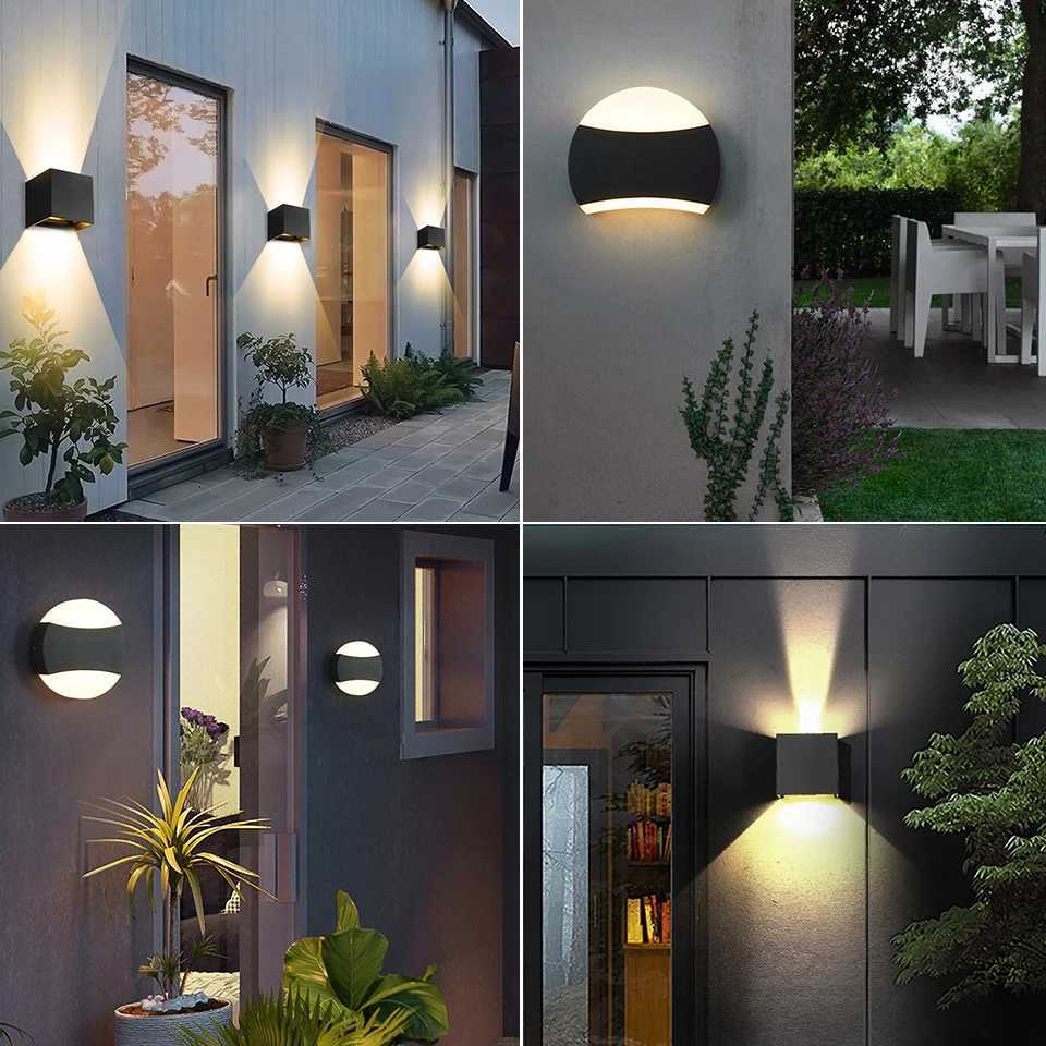 Outdoor Wall Light Waterproof IP66 12W 6W LED Wall Lamp Sconce Balcony Garden Decoration Lighting Lamp AC85-265V Home Lighting XJ250624