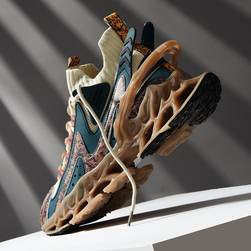 2304-New Autumn Sneakers, Multifunctional Shock-absorbing Running Shoes, Breathable and Non-slip in Summer, Plus Size Blade Outsole High-Top Trend Sne