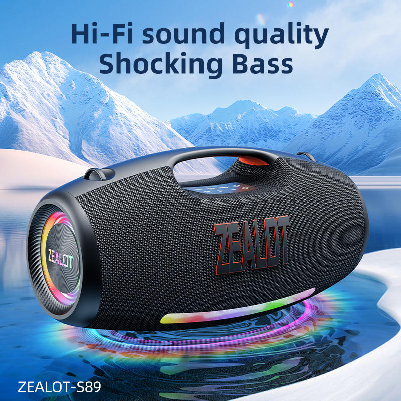 S89 Compact Waterproof Outdoor Wireless Audio System Featuring Superior Bass USB Rechargeable High-Fidelity Bluetooth Speakers
