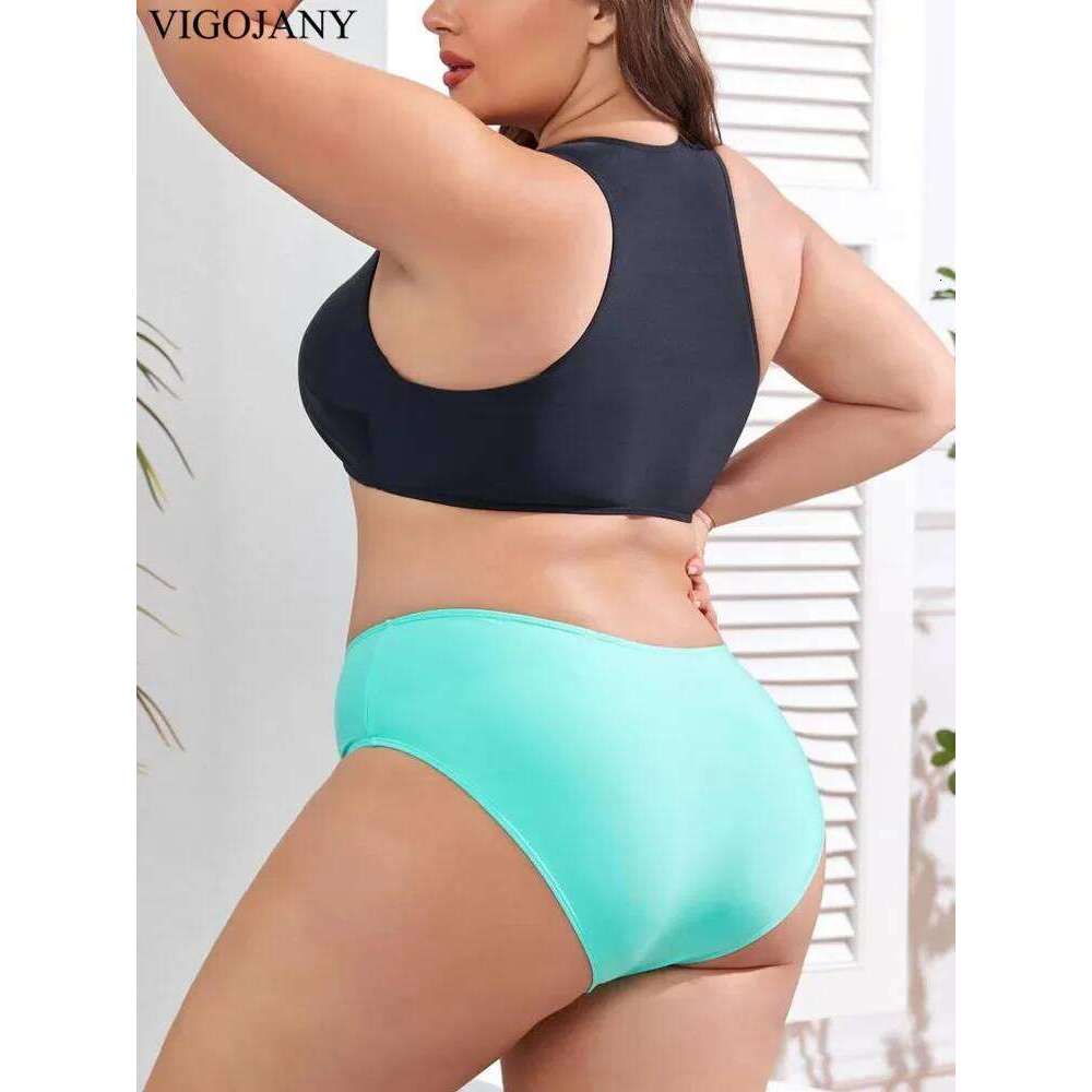 VigoJany 2025 Solid 3 Piece Short Sleeve Smock Plus Size Push Up Bikini Women High Waist Big Swimsuit Beach Chubby Bathing Suit