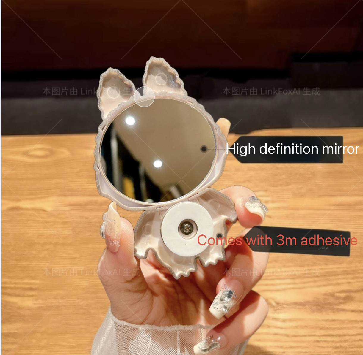 Cartoon Cute Labubu 360 degree Makeup Mirror Back Adhesive Phone Stand Horizontal and Vertical Universal