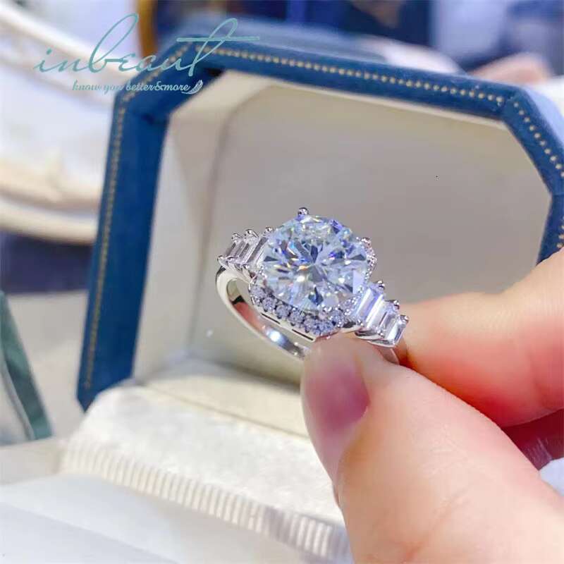 New Arrival Silver 925 Original Brilliant Cut 3 Ct Diamond Test Past D Color Moissanite Ring for Women Wedding Fine Jewelry