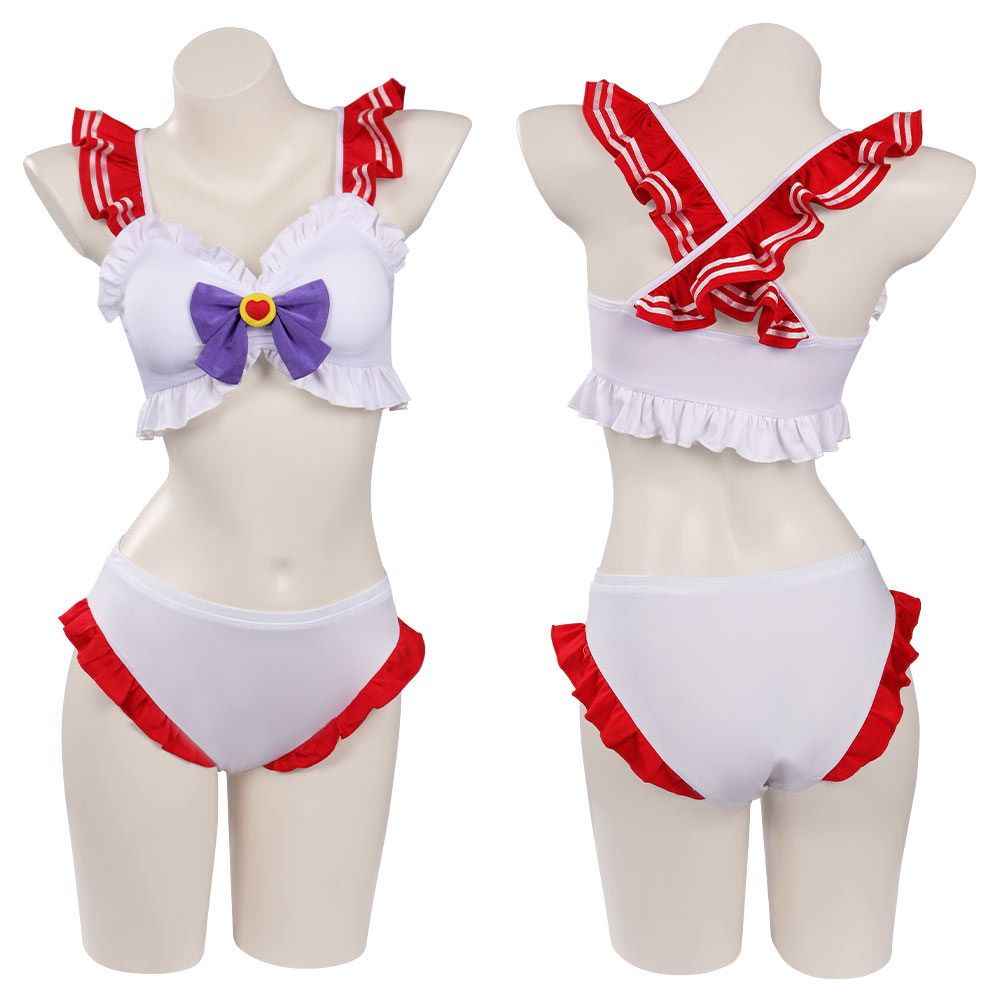 Anime Sailor Cosplay Swimwear Outfit Women Bikini Bathing Suit For Halloween Role Play