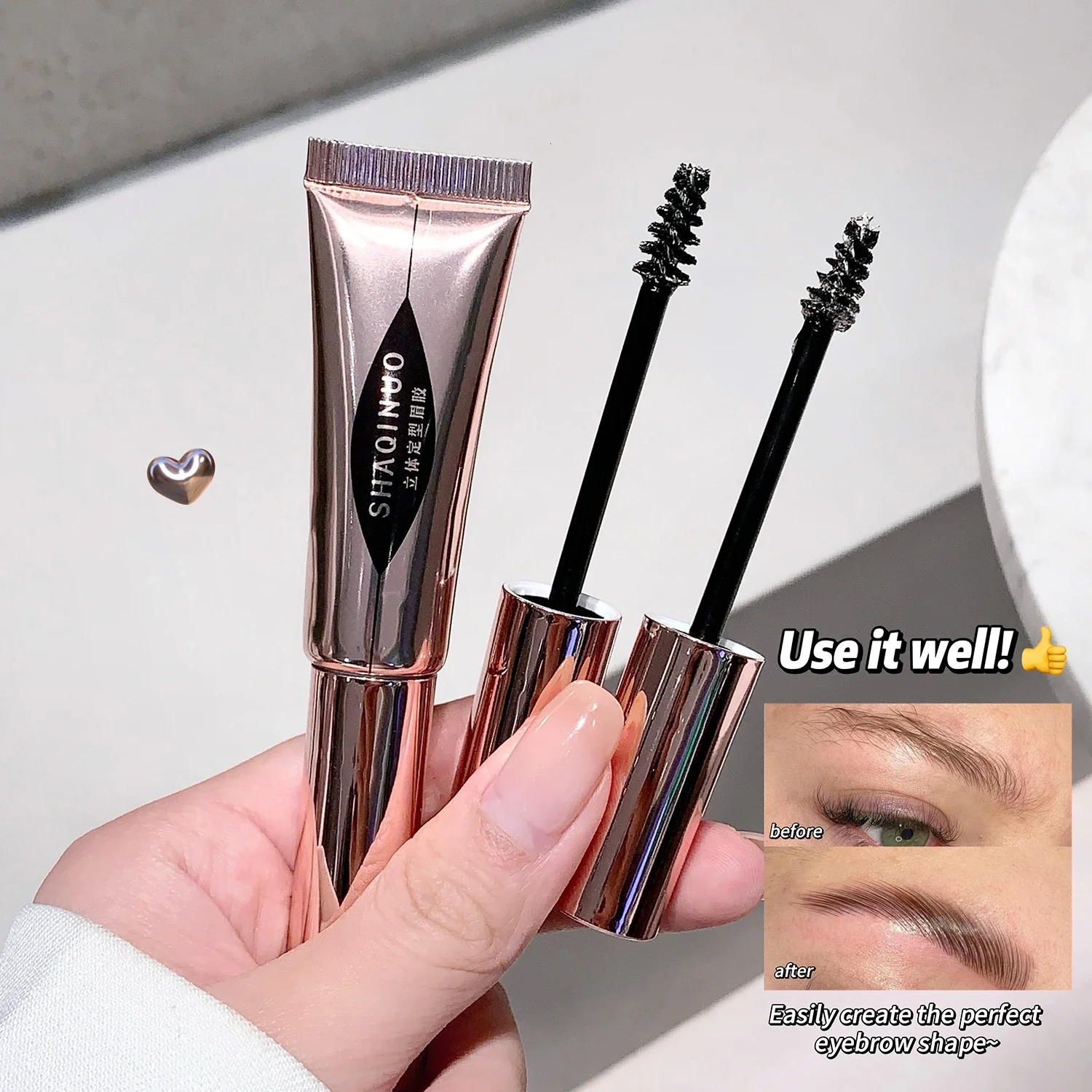 Eyebrow Styling Gel Easy to Shape Long-Lasting Hold Small Brush for Effortless Application Naturally Colored for Al 250625