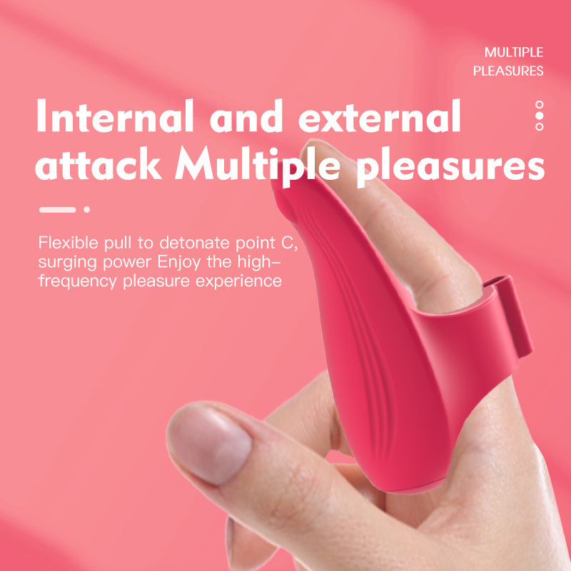 Haoqi Fun New Silicone Finger Vibration Sleeve for Women Massage Masturbation Device Adult Sex Toy