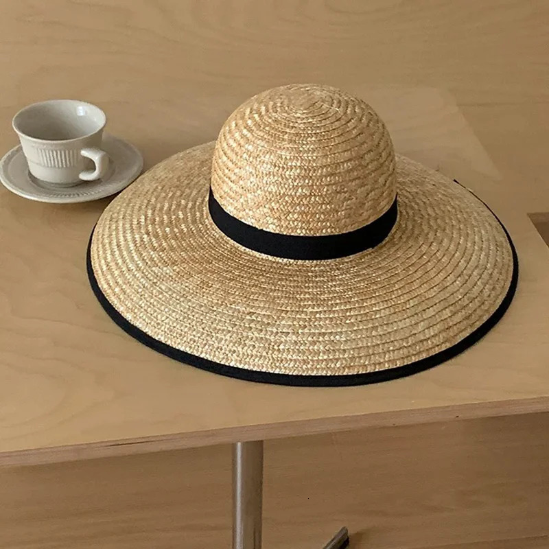 2025 Belt Strap Straw Sun Hat For Women Fashion Vacation Beach UV Hats Summer Wide Brim Travel Panama Hats Outdoor Wholesale 250624
