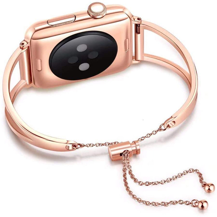 Luxury Premium Triangular Cutout Curved Plate Metal Bracelet iWatch Band New Arrival Fashion Elegant Strap for iWatch Series 1-8