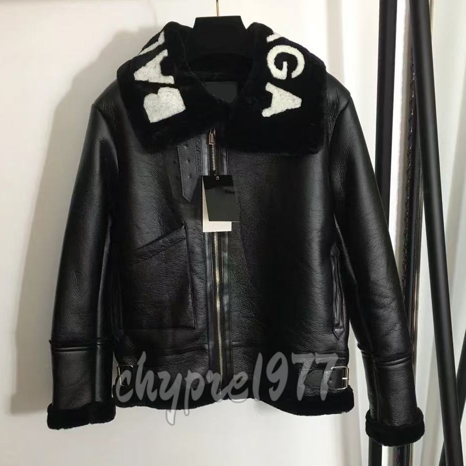 Designer leather jacket luxury suede jacket Merino fur jumpsuit jacket Men Women classic winter warm windproof furry jacket S-XL