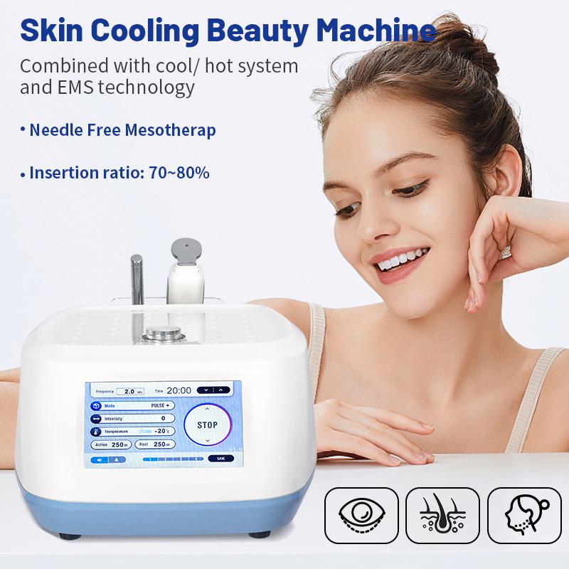 Portable Acool Cryo Hot And Cool Electroporation Machine With Ems No Needle Mesotherapy Skin Anti Aging Face Lift Machine