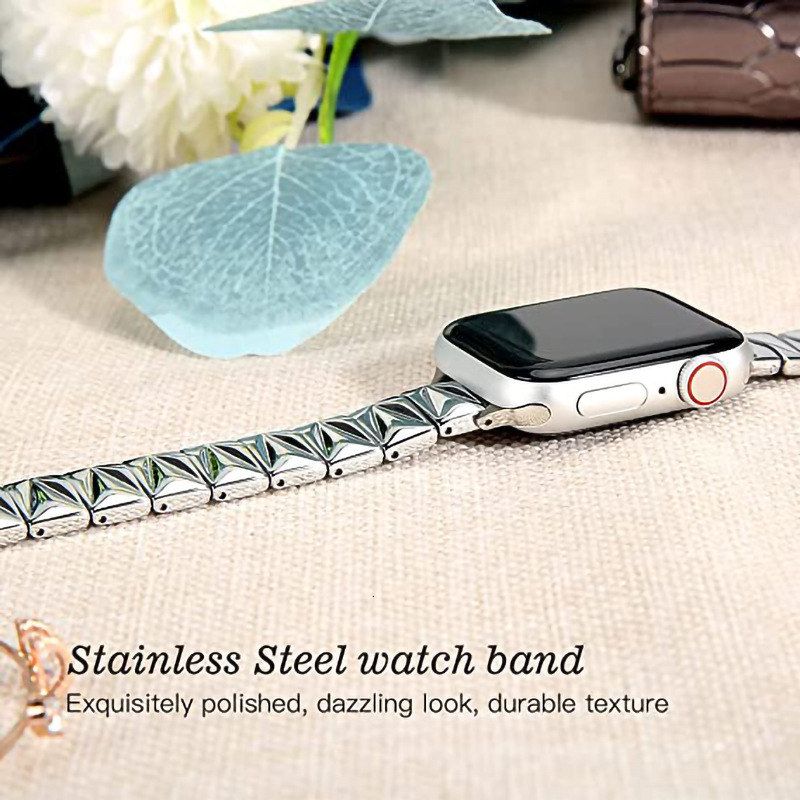 Luxury Premium Pyramid Design Stainless Steel iWatch Band Elegant Fashion Minimalist Metal Strap for Apple Watch Series 1-10