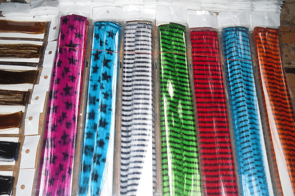 LeeWin Straight Printed Color Clip in Hair Extension,Zebra Print,12pcs/Set Clip on Hair for Kids,Kids Hair Extensions Suit for Woman Girls