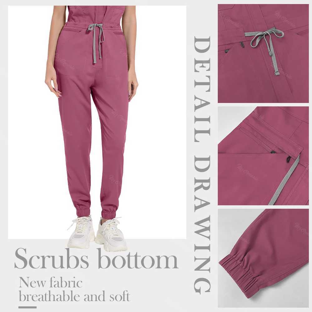 lticolour Jogger Jumpsuit Nurse Scrubs Uniforms Medical Clinical Clothes Doctor Nursing Uniforms Short Sve Pocket Overalls W250625
