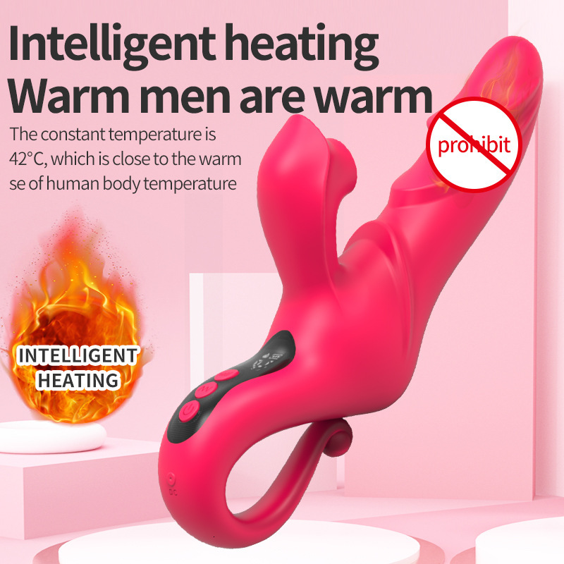 Adult Display Screen Sucking Thrusting Female Masturbator Sex Toys Wriggling Heating Stick