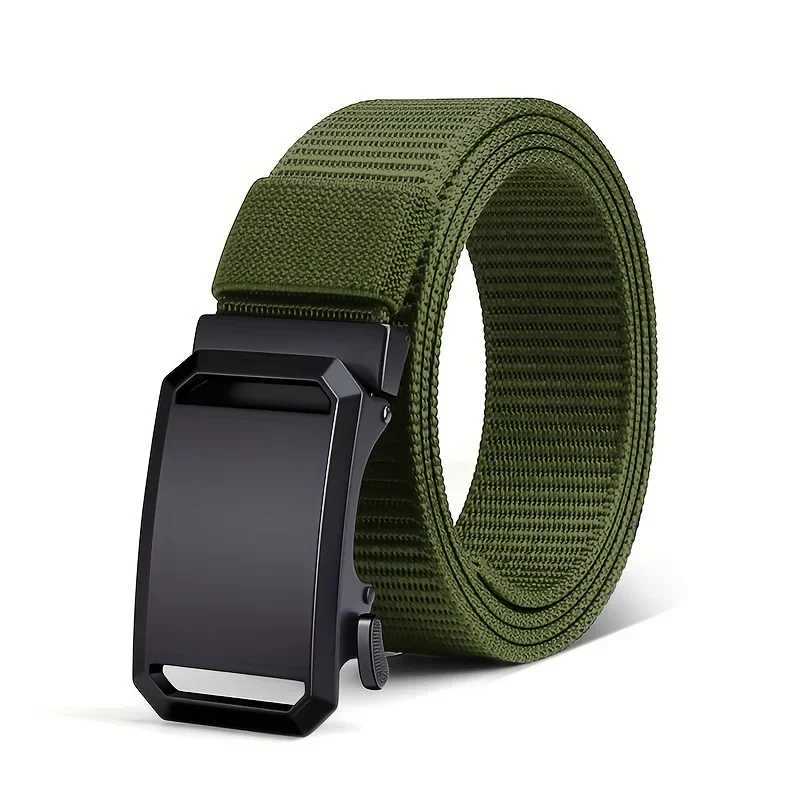 Mens Belt With Automatic Metal Buckle Outdoor Working Tactical Belt Toothless Automatic Buckle For Sports Canvas Belts W250625