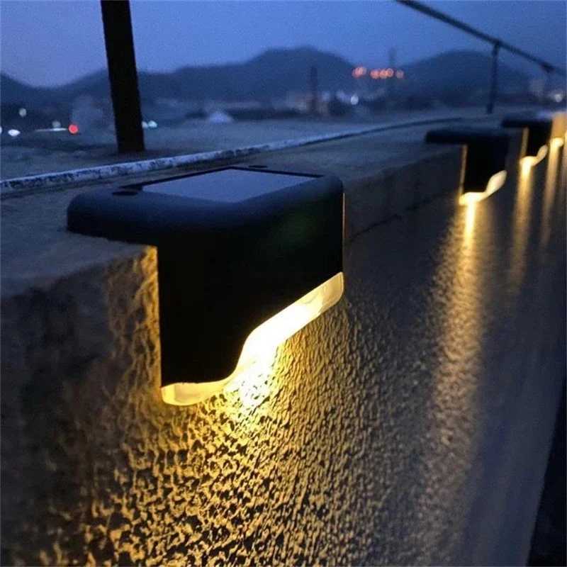Solar Garden Wall Light 4pcs/1pc Outdoor Solar LED Light Deck Family Light for Deck Step Railing Wall Patio Stair Yard Decoration XJ250624
