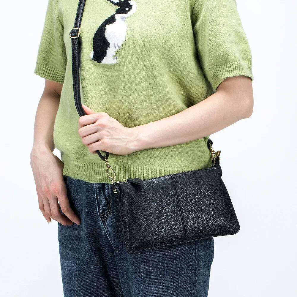 Women's Genuine Leather Crossbody Bag Shoulder Bags Designer Handbag Female Solid Color Messenger Tote Sac
